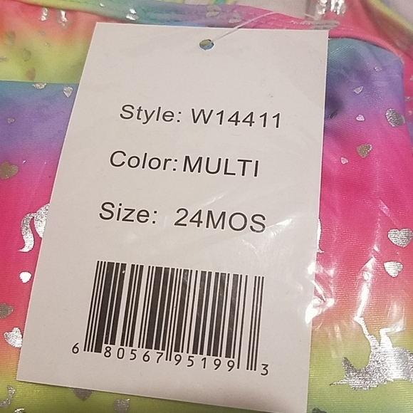 Unicorn Rainbow Swimsuit Girl's Size 24 Months one piece Baby Bathing Swim - Picture 4 of 7